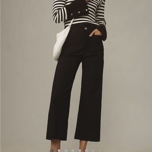 Anthropologie The Colette Cropped Wide-Leg Pants by Maeve • Black